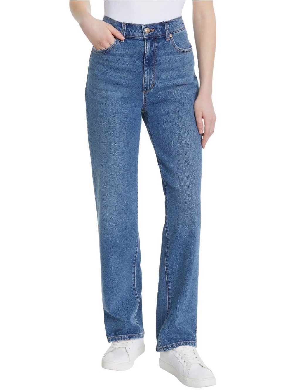 Gloria Vanderbilt straight leg relaxed fit stretch jeans 14 blue